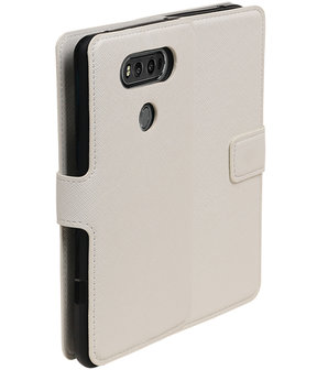 Wit LG V20 TPU wallet case booktype hoesje HM Book