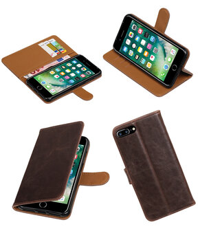 Mocca Pull-Up PU booktype wallet hoesje voor Apple iPhone 7 Plus