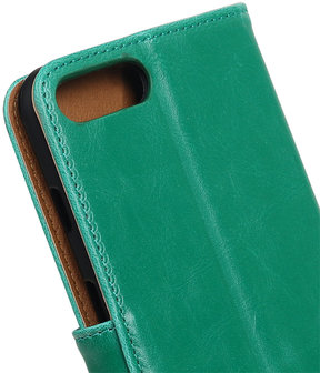 Groen Pull-Up PU booktype wallet hoesje voor Apple iPhone 7 Plus