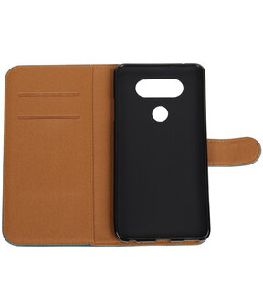 Blauw Pull-Up PU booktype wallet hoesje voor LG V20