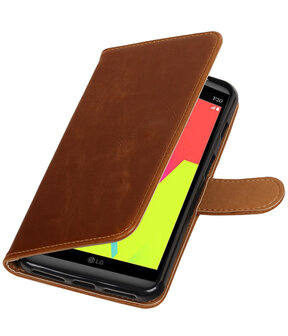 Bruin Pull-Up PU booktype wallet hoesje voor LG V20