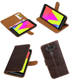 Mocca Pull-Up PU booktype wallet hoesje voor LG V20