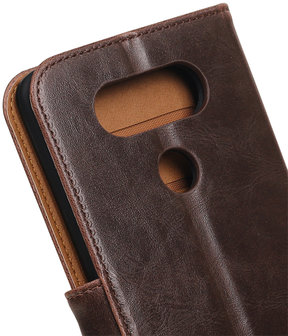 Mocca Pull-Up PU booktype wallet hoesje voor LG V20