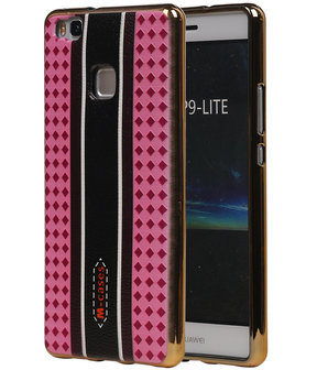 M-Cases Roze Ruit Design TPU back case cover hoesje voor Huawei P9 Lite