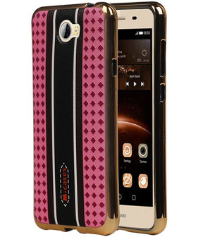 M-Cases Roze Ruit Design TPU back case cover hoesje voor Huawei Y5 II