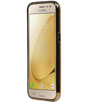 M-Cases Wit Leder Design TPU back case hoesje voor Samsung Galaxy J2 2016