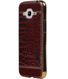 M-Cases Bruin Krokodil Design TPU back case hoesje voor Samsung Galaxy J2 2016