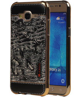 M-Cases Zwart Krokodil Design TPU back case hoesje voor Samsung Galaxy J5 2015