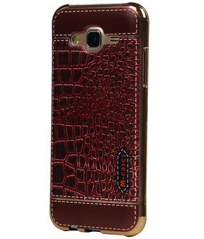 M-Cases Bruin Krokodil Design TPU back case hoesje voor Samsung Galaxy J5 2015