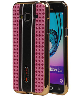 M-Cases Roze Ruit Design TPU back case hoesje voor Samsung Galaxy J3 2016