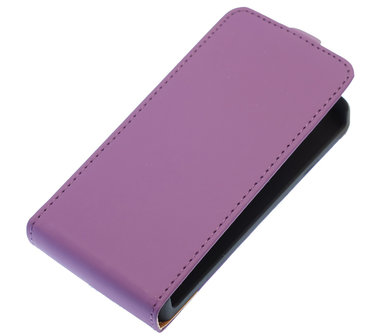 Paars Effen Flip case hoesje voor Apple iPhone 5 / 5S / SE