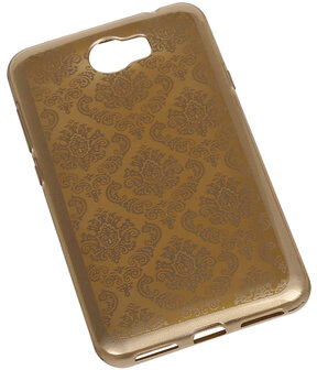 Goud Brocant TPU back case cover hoesje voor Huawei Y6 II Compact