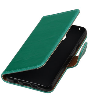Groen Pull-Up PU booktype wallet cover hoesje voor Samsung Galaxy A3 2015