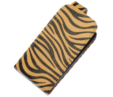 Bruin Zebra Classic Flip case hoesje voor Samsung Galaxy S4 I9500