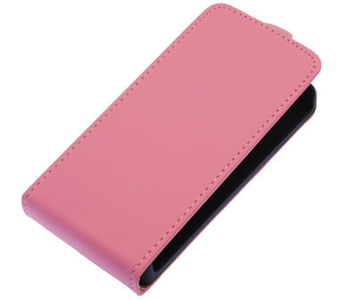 Roze Effen Flip case hoesje voor Samsung Galaxy S4 Mini I9190