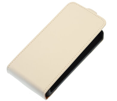 Wit Effen Flip case hoesje voor Samsung Galaxy S4 Mini I9190