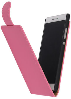 Roze Effen Classic Flip case hoesje voor Samsung Galaxy Xcover 3 G388F