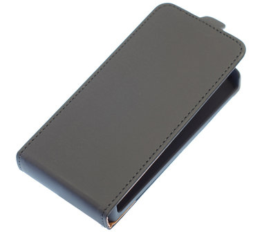 Zwart Effen Flip case hoesje voor Samsung Galaxy S5