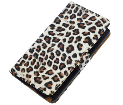 Bruin Luipaard booktype wallet cover hoesje voor Nokia Lumia 520