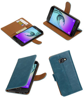 Blauw Pull-Up PU booktype wallet cover hoesje voor Samsung Galaxy A3 2017