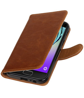 Bruin Pull-Up PU booktype wallet cover hoesje voor Samsung Galaxy A3 2017