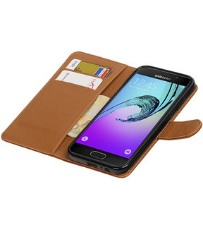 Bruin Pull-Up PU booktype wallet cover hoesje voor Samsung Galaxy A3 2017