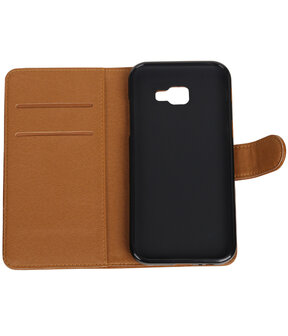 Bruin Pull-Up PU booktype wallet cover hoesje voor Samsung Galaxy A3 2017