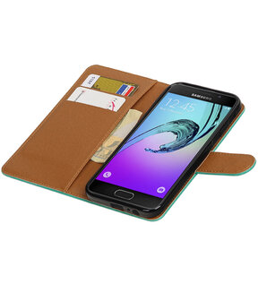 Groen Pull-Up PU booktype wallet cover hoesje voor Samsung Galaxy A3 2017