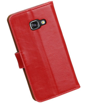 Rood Pull-Up PU booktype wallet cover hoesje voor Samsung Galaxy A3 2017