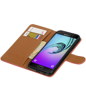 Rood Pull-Up PU booktype wallet cover hoesje voor Samsung Galaxy A3 2017