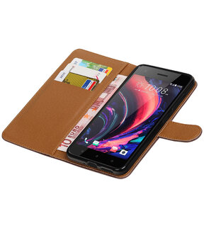 Mocca Pull-Up PU booktype wallet cover hoesje voor HTC Desire 10 Pro