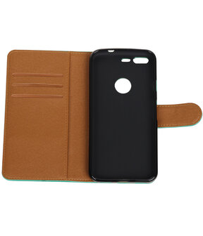 Groen Pull-Up PU booktype wallet cover hoesje voor Google Pixel