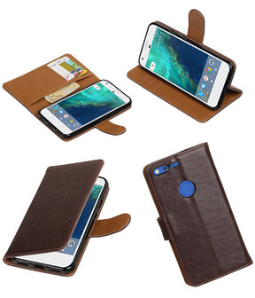 Mocca Pull-Up PU booktype wallet cover hoesje voor Google Pixel