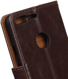 Mocca Pull-Up PU booktype wallet cover hoesje voor Google Pixel