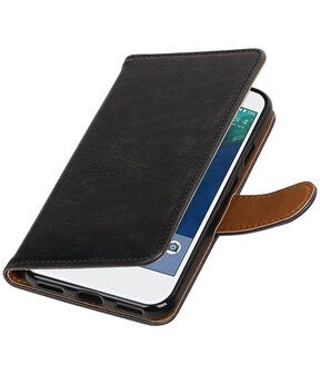 Zwart Pull-Up PU booktype wallet cover hoesje voor Google Pixel XL