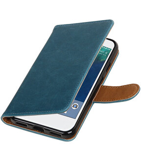 Blauw Pull-Up PU booktype wallet cover hoesje voor Google Pixel XL