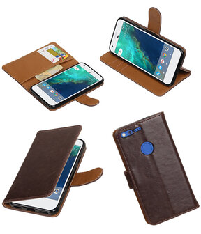 Mocca Pull-Up PU booktype wallet cover hoesje voor Google Pixel XL