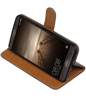 Zwart Pull-Up PU booktype wallet cover hoesje voor Huawei Mate 9