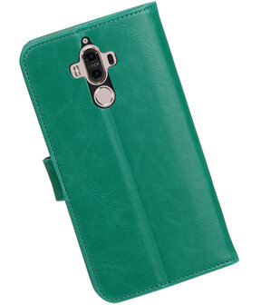 Groen Pull-Up PU booktype wallet cover hoesje voor Huawei Mate 9