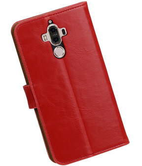 Rood Pull-Up PU booktype wallet cover hoesje voor Huawei Mate 9