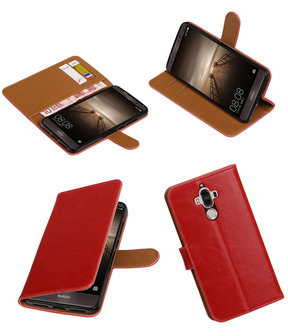 Rood Pull-Up PU booktype wallet cover hoesje voor Huawei Mate 9