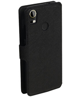 Zwart HTC Desire 10 Pro TPU wallet case booktype hoesje HM Book