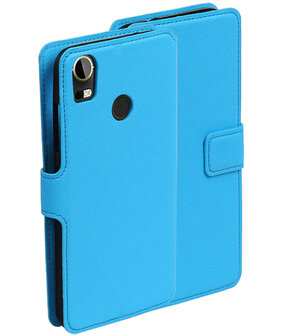 Blauw HTC Desire 10 Pro TPU wallet case booktype hoesje HM Book