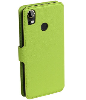 Groen HTC Desire 10 Pro TPU wallet case booktype hoesje HM Book