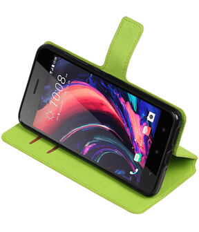 Groen HTC Desire 10 Pro TPU wallet case booktype hoesje HM Book