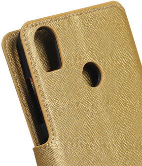 Goud HTC Desire 10 Pro TPU wallet case booktype hoesje HM Book