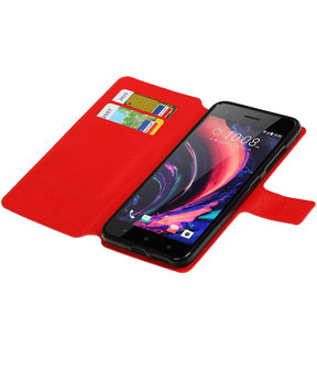 Rood HTC Desire 10 Pro TPU wallet case booktype hoesje HM Book