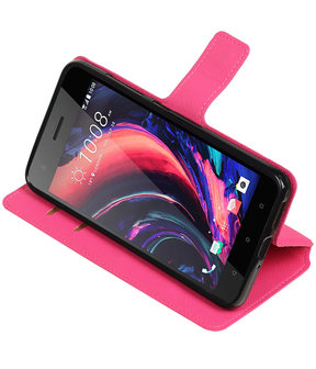 Roze HTC Desire 10 Pro TPU wallet case booktype hoesje HM Book