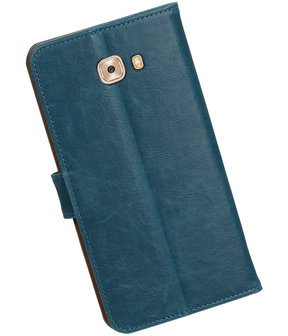 Blauw Pull-Up PU booktype wallet cover hoesje voor Samsung Galaxy C9