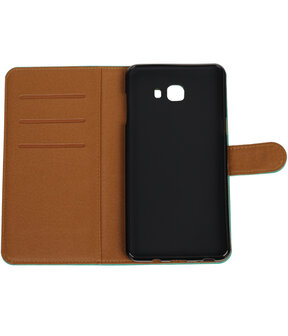 Groen Pull-Up PU booktype wallet cover hoesje voor Samsung Galaxy C9